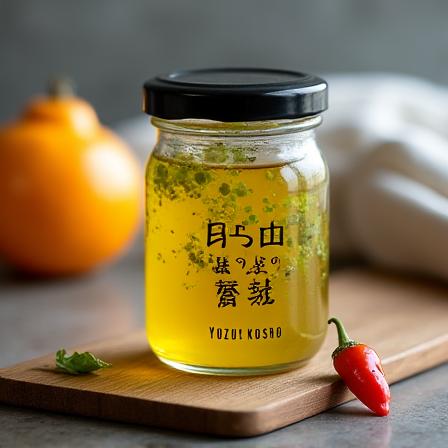 小さな瓶詰めの手作り柚子胡椒